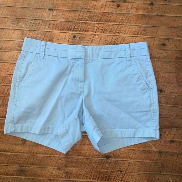 J Crew pale blue size 6 flat front vacationcore 6 chino shorts - Picture 1 of 3